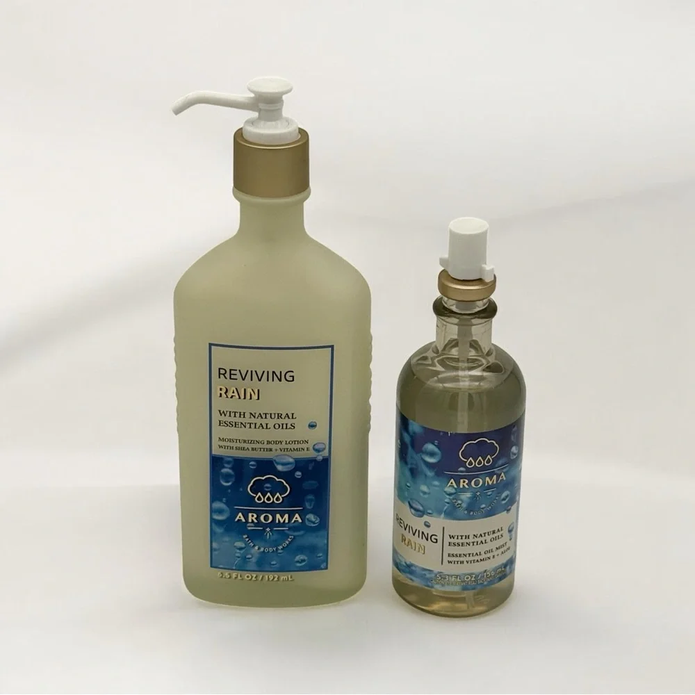 Bath & Body Works Reviving Rain Aromatherapy Lotion & Essential Oil Spray NWT